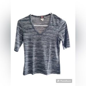 ENT gray top shirt.